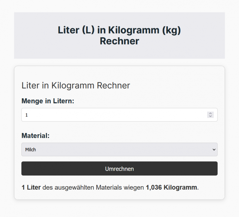 Liter Verbrauch Rechner