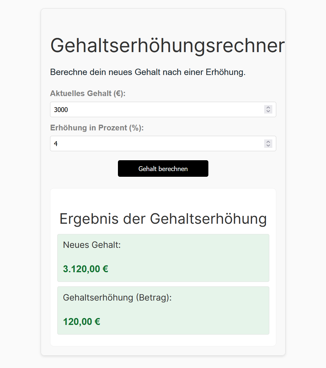 Gehaltserhöhung Rechner