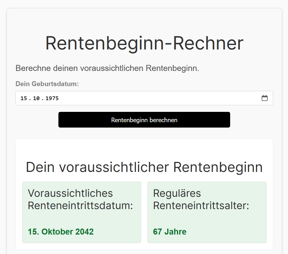 Rentenbeginnrechner