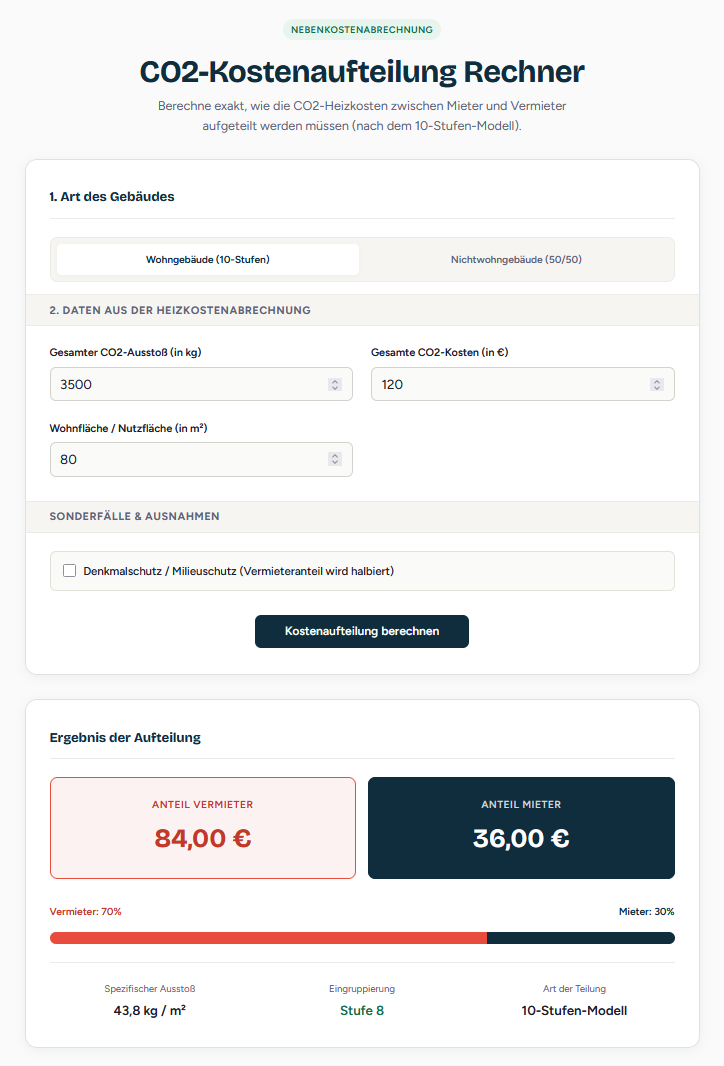 CO2 Kosten Rechner