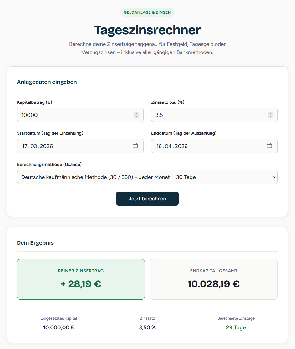 Tageszinsrechner