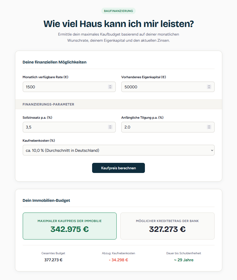 Wie viel Haus Rechner