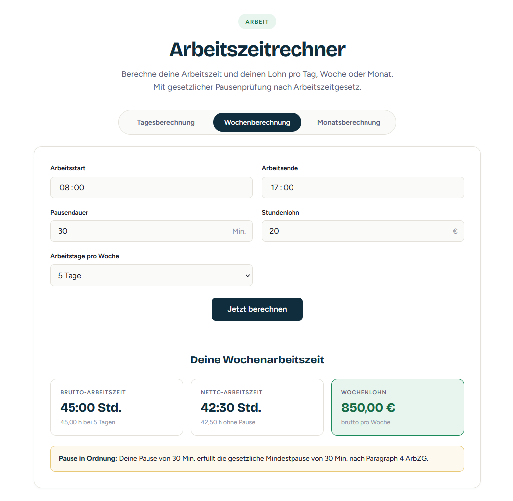 Arbeitszeit