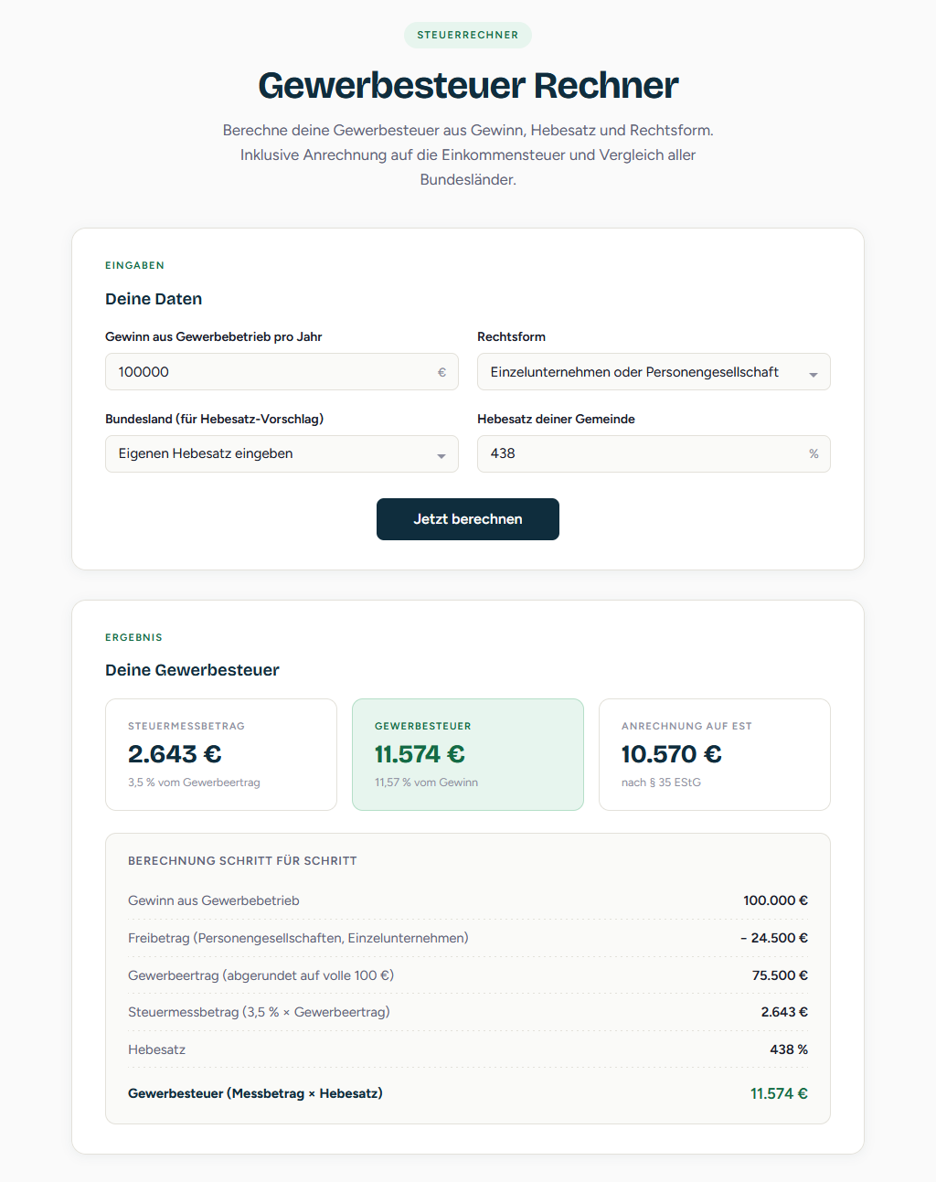 Gewerbesteuer Rechner